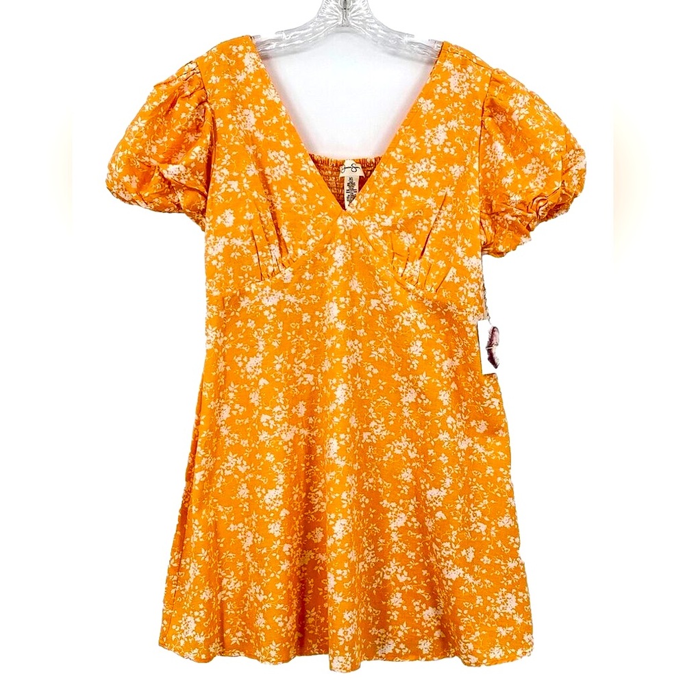 XS Jessica Simpson Orange Floral Mini Dress